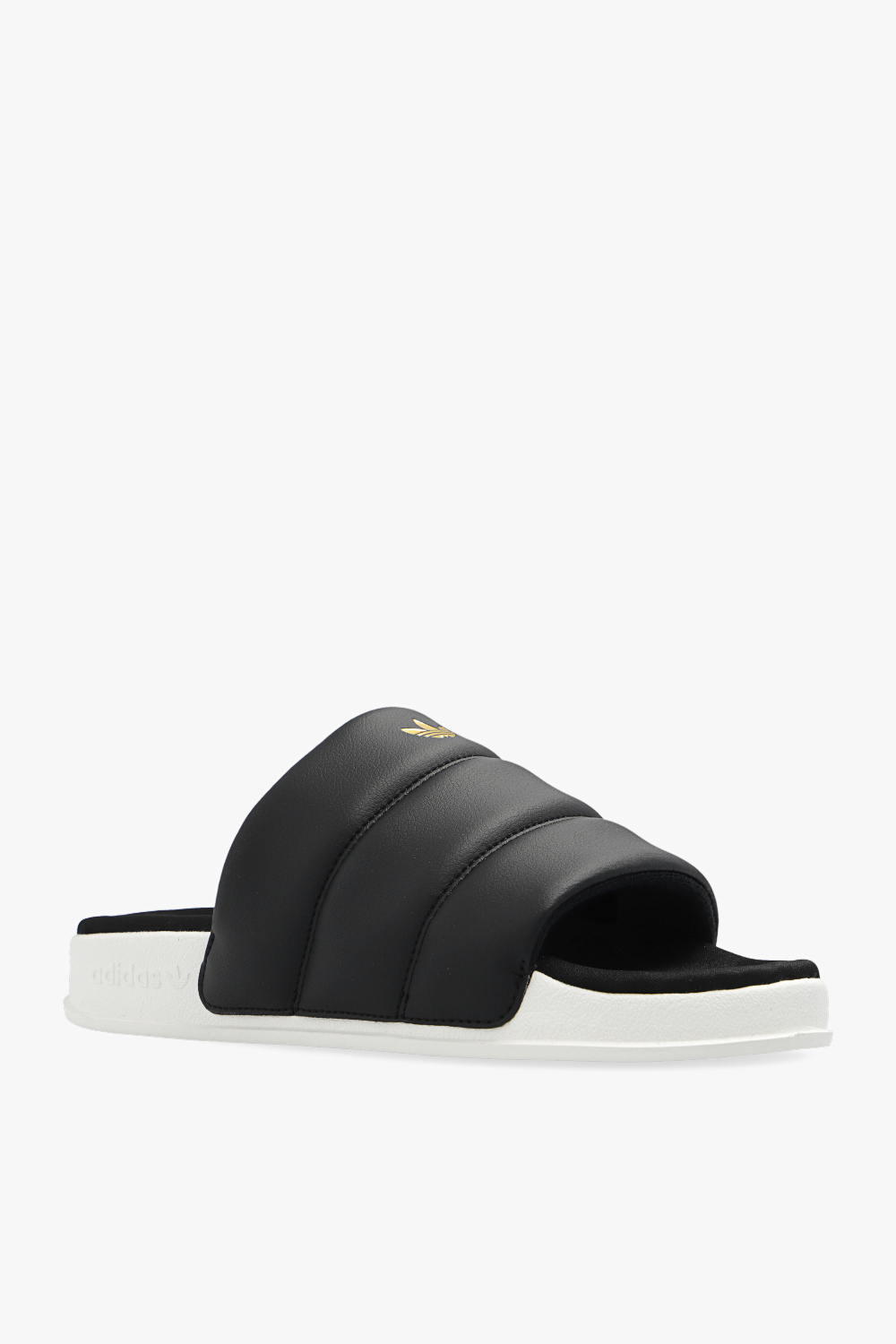 SchaferandweinerShops Canada quelle adidas boost choisir Black Adilette quilted slides with logo ADIDAS Originals